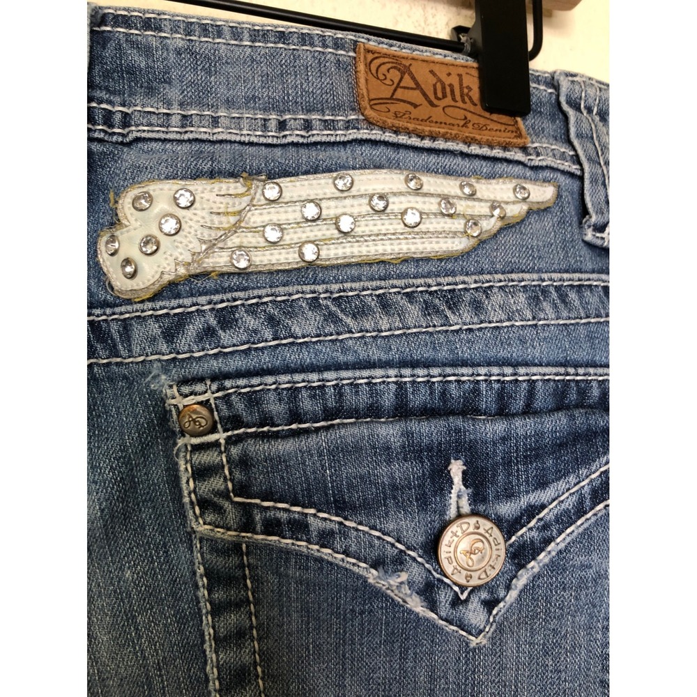 Adiktd Jeans Women's‎ Size 6 Blue Bootcut Embellished Pockets Western Cowgirl - Picture 7 of 15